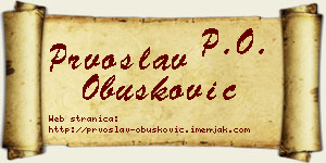 Prvoslav Obušković vizit kartica